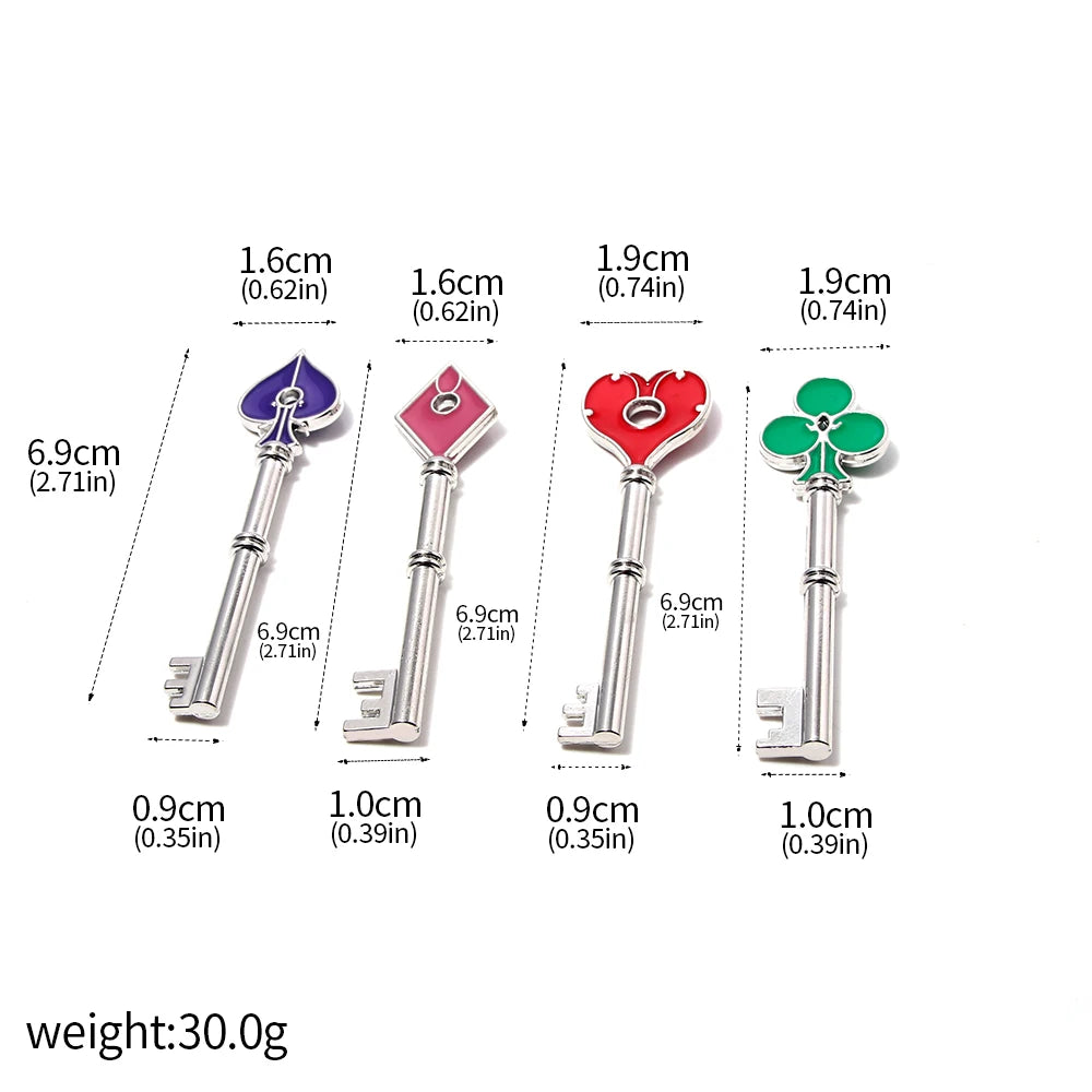 Residents Evils Remake RPD Keys Set Raccoon Police Department Square Plum Heart logo Keychain Cosplay Costume Accessories Gift