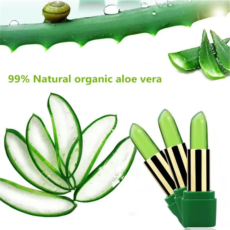 Aloe Vera Lipstick Batom Natural Temperature Change Color Jelly Lip stick Long Lasting Moistourizing Nutritious Lip Balm Makeup