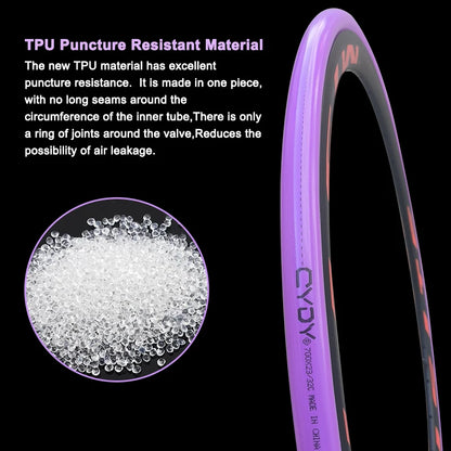 28g CYDY Road Bicycle TPU Inner Tube 700x23C 25C 26C 27C 28C 30C 32C Cycling Bike Tires Camera tyre 700C pneu aro French Valve