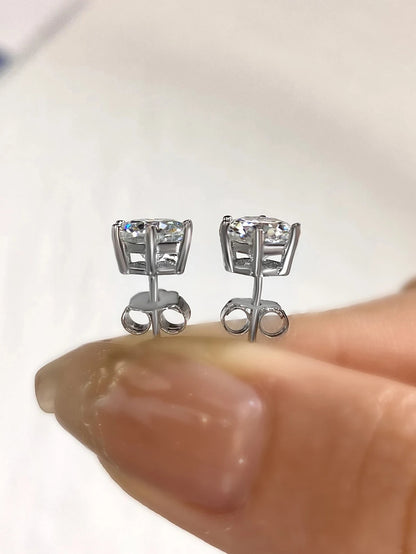 DW 0.1ct-2ct D Color Certified Moissanite Stud Earrings Lab Created Diamond 925 Sterling Silver Gold Plated Wedding Fine Jewelry