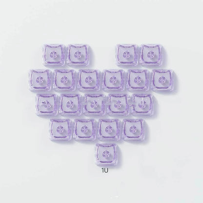 20pcs 1U Keycaps with Unique Cats Head MAO Transparent Keycap Comfort Typing PBT No Engraved Keycap DIY Keyboards For Aula Ajazz