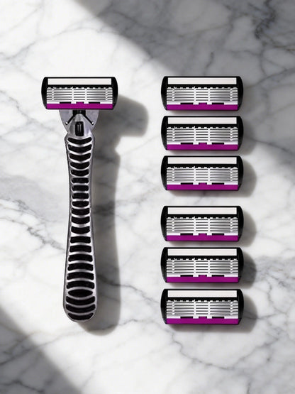 High Quality Man Safety Razor Blade 6 Layer German Stainless Steel Shaving Cartridges Compatible Mach Shaver