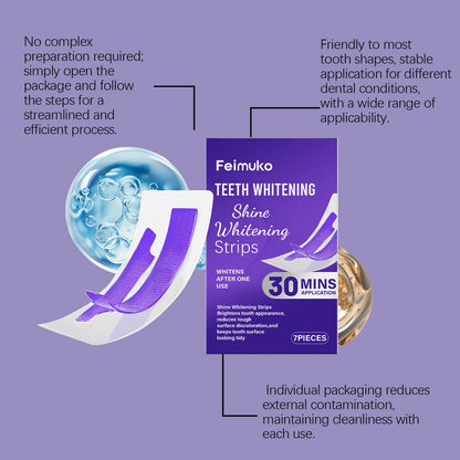 Purple Glossy Tooth Strips Gentle Care for Shiny Teeth, Cleans Stains, Easy-to-Use Tooth Strips