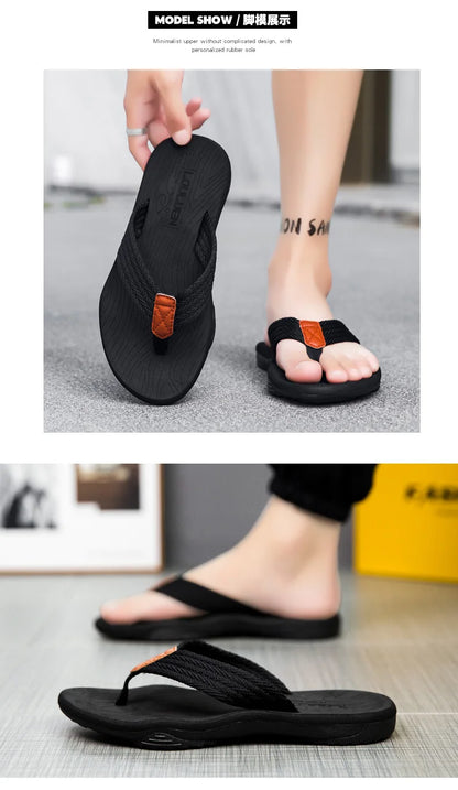 MEN Flip flop Comfortable Breathable Slip-On Sandals for Men Casual Summer Footwear