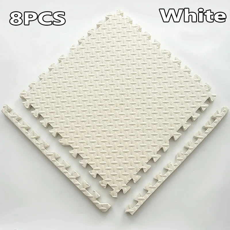 1-16PCS 30*30cm  Sports Gym Protection EVA Leaf Grain Floor Mats Yoga Fitness Non-Slip Splicing Rugs Thicken Shock Room Workout