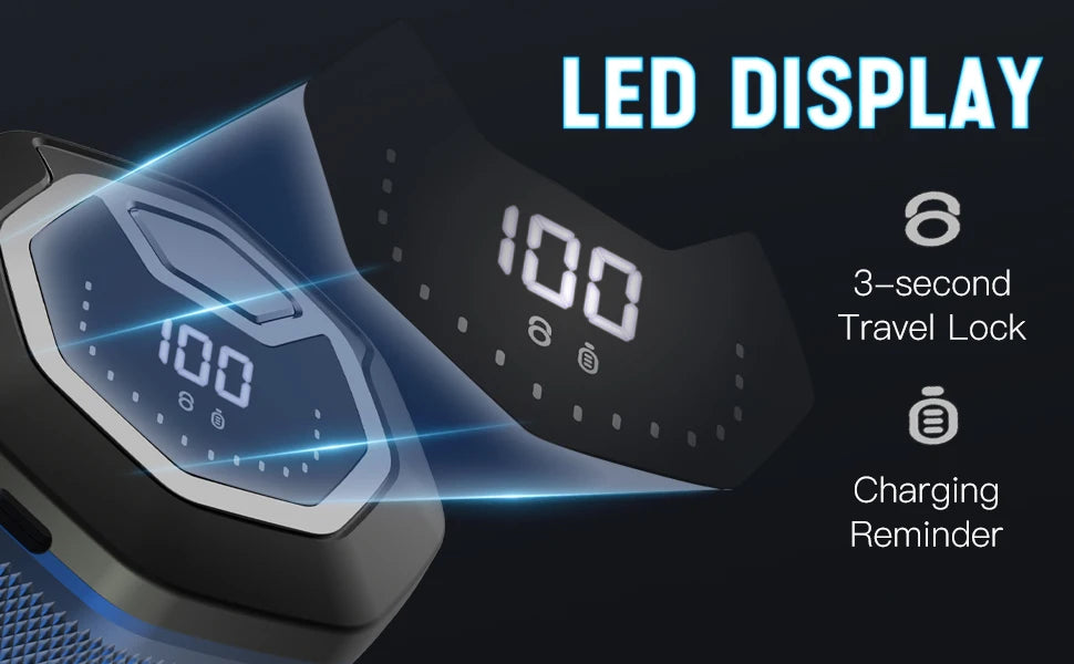 Electric Head Shavers for Bald Men 6D Magnetic Razor Hair Trimmer USB Rechargeable LED Display Waterproof Beard Shavers