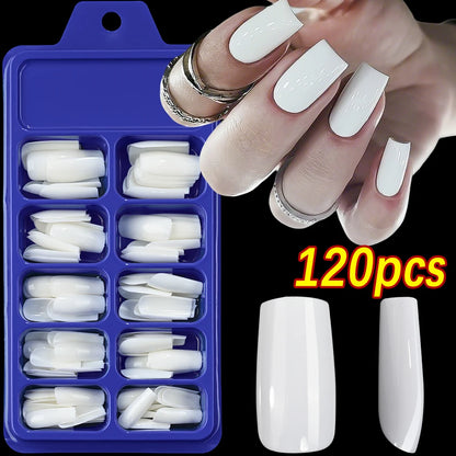 120Pcs Wine Red Almond Press On Nails Full Coverage Fake Nail Tip False Fingertips for Dating/Party Women Manicure Extension Tip
