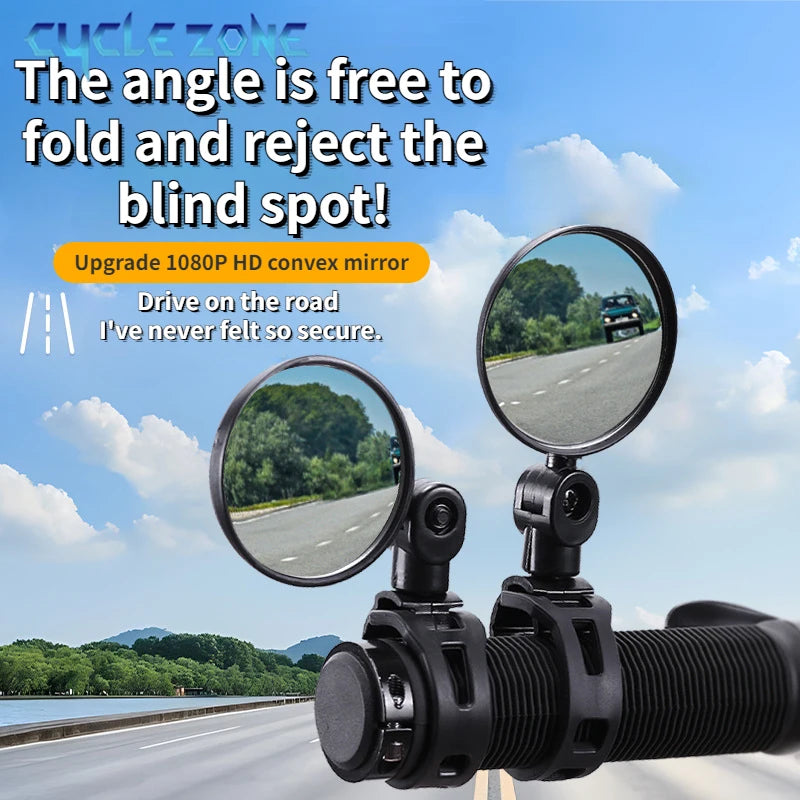 2PCS Bicycle Rearview Mirror 360 Degree Adjustable Rotatable Universal MTB Bike Handlebar Rear View Mirrors Cycling Accessories