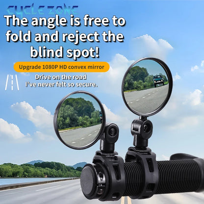 2PCS Bicycle Rearview Mirror 360 Degree Adjustable Rotatable Universal MTB Bike Handlebar Rear View Mirrors Cycling Accessories