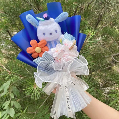 Cartoon My Melody Kuromi Cinnamoroll Kt Cat Plush Doll Creative Flower Bouquet Valentine Christmas Graduation Birthday Gift