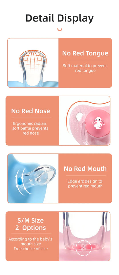 Cartoon Pattern Thumb Shape Toddlers Soothe Kids Newborn Baby Silicone Teething Pacifier