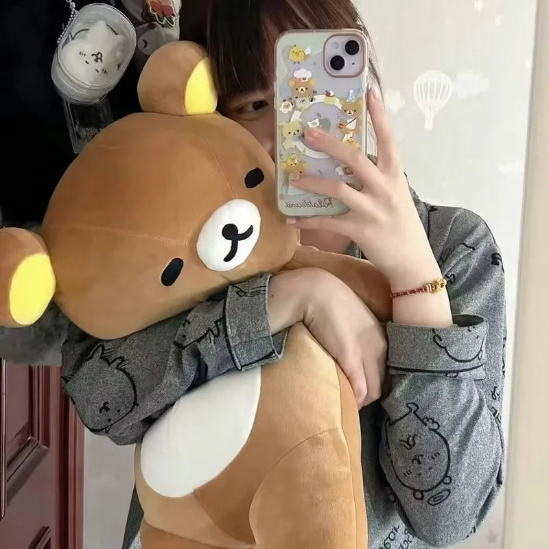 Rilakkuma Extra Soft Oversized Plush Toy Long Body Pillow Sofa Cushion Sleep Companion For Lazy Leisure Cute Stuffed Doll Gift