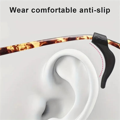 5pairs Silicone Anti-Slip Ear Hooks Women Men Antiskid Glasses Leg Ear Sleeve Anti-Fall Eyewear Holder Accessories Black