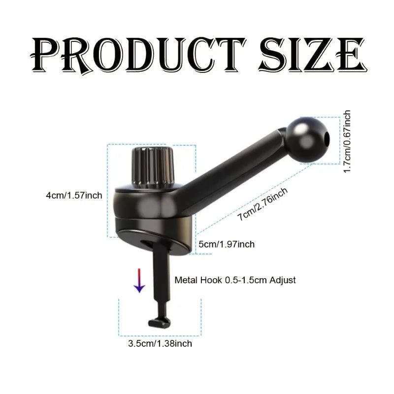 Universal Car Air Vent Clip Mount 17mm Ball Head Base Spiral Hook for Car Air Outlet Mobile Phone Holder for GPS Stand