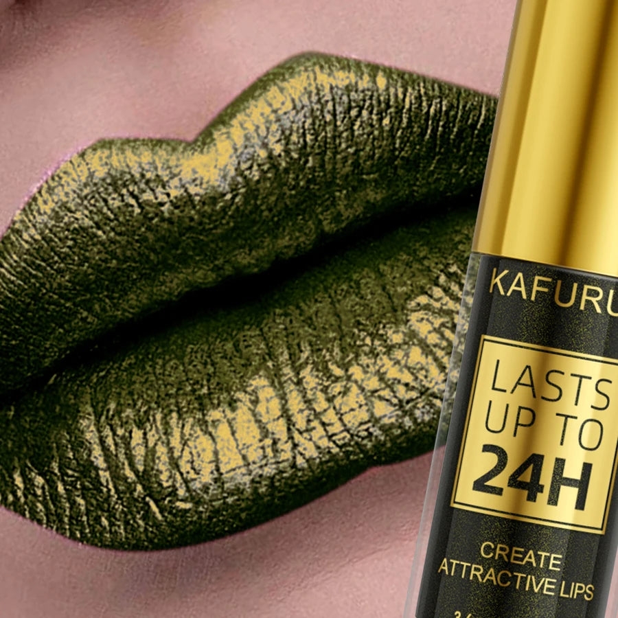 3 Colors Smoky Green Lipstick Pencil Stick Waterproof Pearlescent Metallic Glitter for Eye or Lip Makeup Tool Gifts Cosmetic