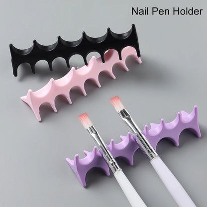 Soft Silicone Nail Pen Holder Brush Rack Shelf UV Gel Brush Display Stand Makeup Painting Pen Rest Organizer Stander Manicure