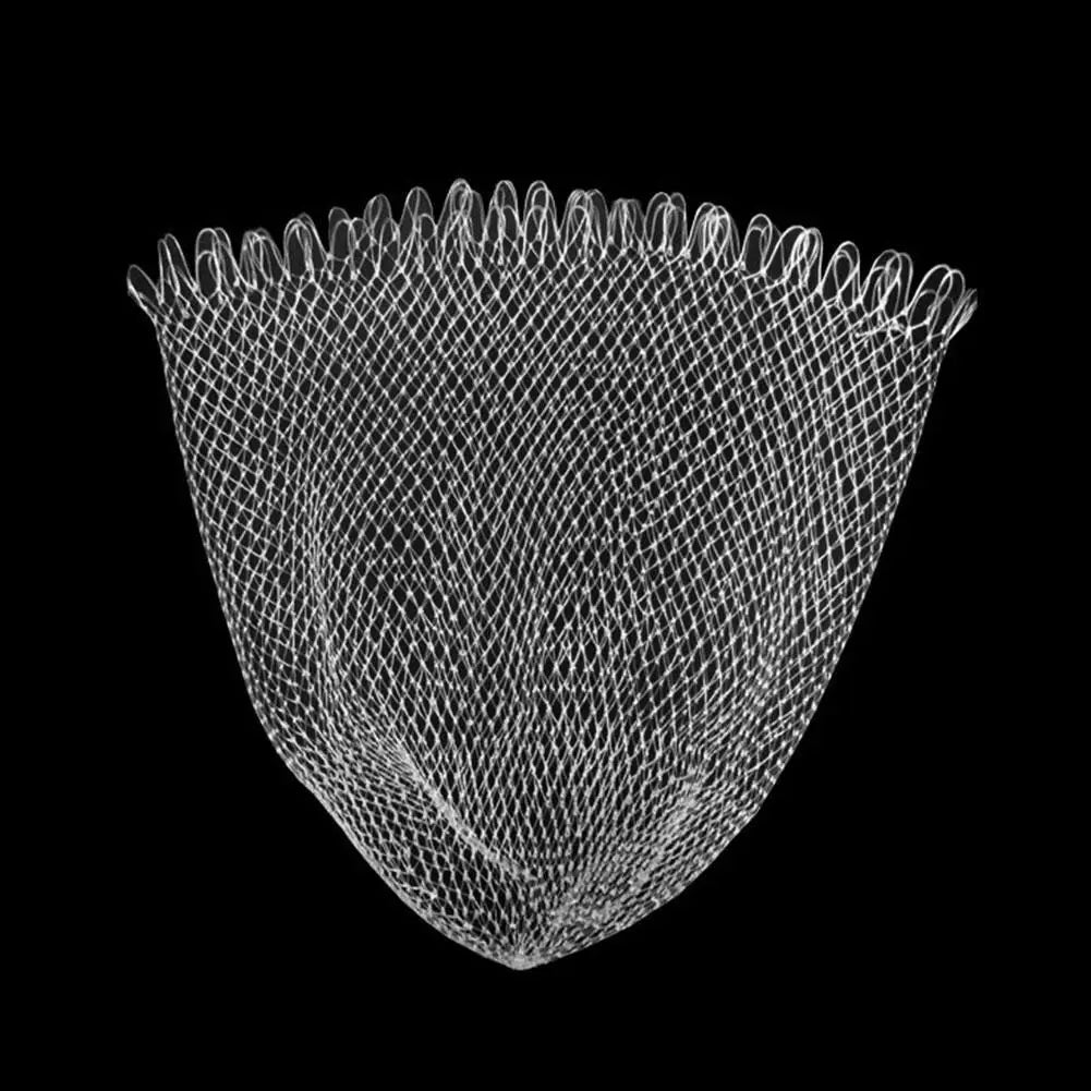 Outdoor 40/50/60/70/80cm Double Line Braided Mesh Fishing Landing Net Fishing Mesh Hole for Bass Trout Catch Luring Accessories