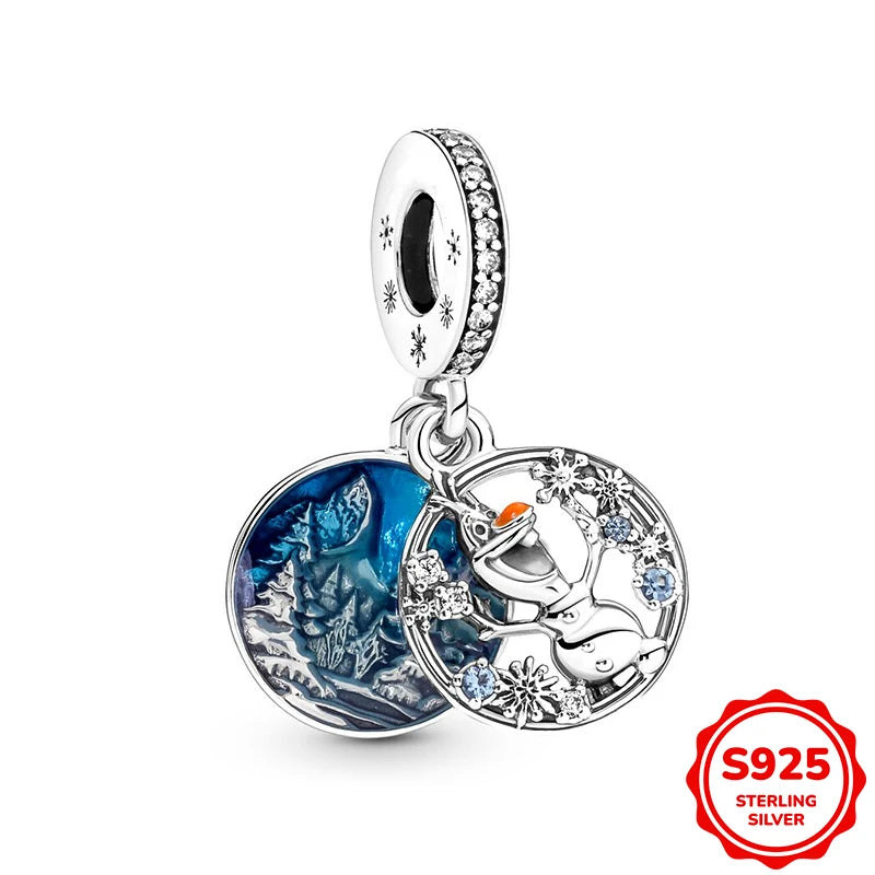 Hot Sale Charms Silver 925 Disney Pendant Beads Fits 3mm Bracelet Bangle Necklace For Women Luxury DIY Jewelry Making Fine Gifts