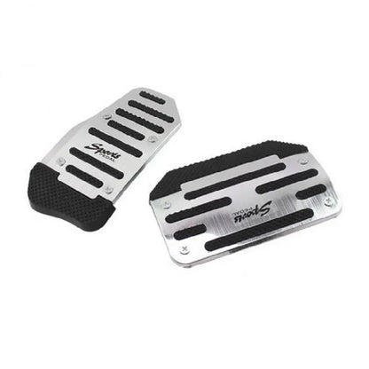 Aluminum Car Pedal Cover Set  Automatic Manual Transmission Gas Foot Covers in Red Silvery, Blue - Stylish Auto Interior