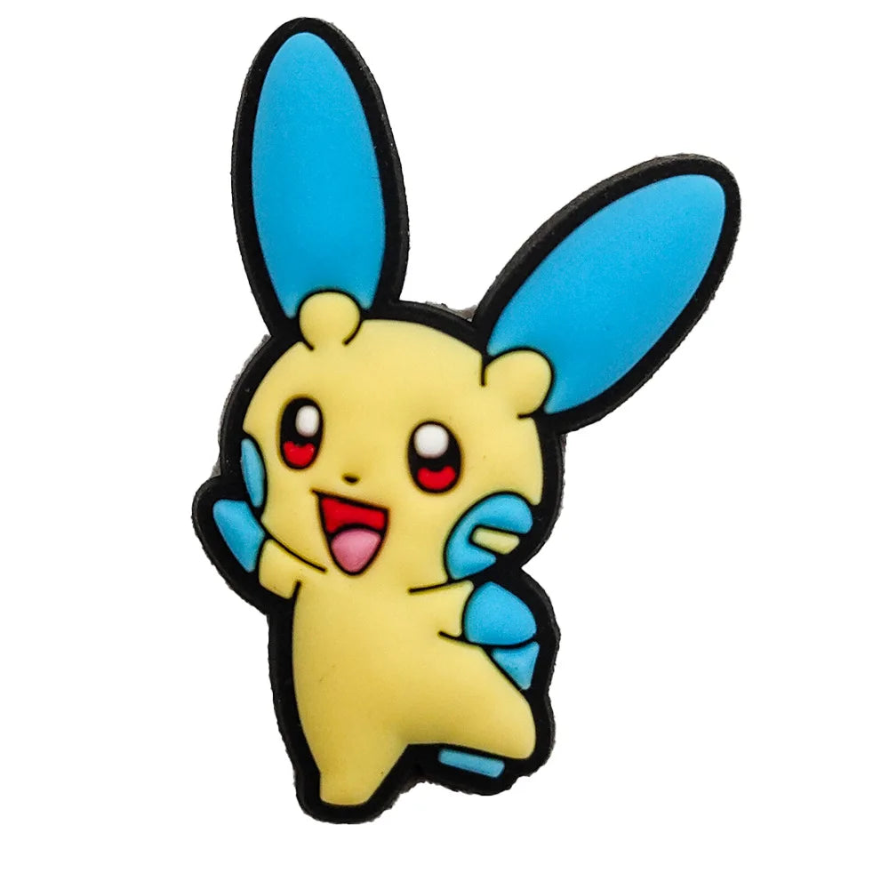 Random 10/20/30/50pcs Pokemon Cartoon Shoe Charms for Kids Sandals Classic Shoe Accessories Decoration Pins Party Birthday Gifts
