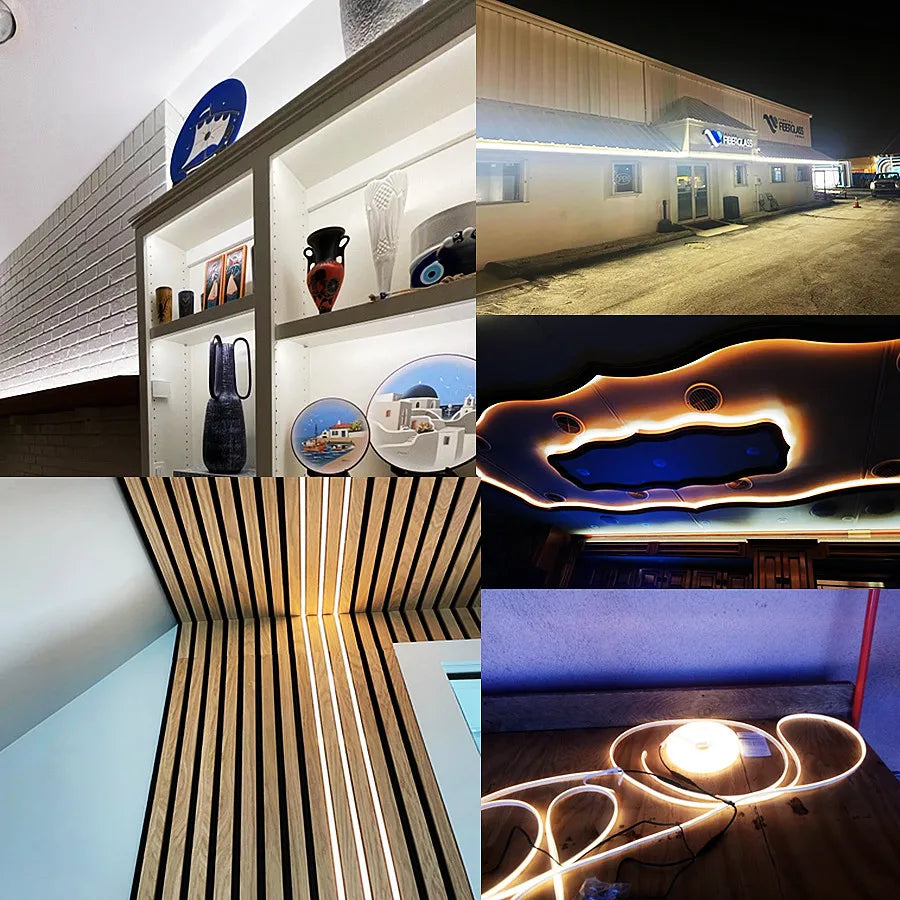 COB LED Strip 220V Switch/Dimmable Power EU Plug 288LEDs/m 3000k 6000k RA90 Outdoor Garden FOB LED Tape Bedroom Kitchen Lighting