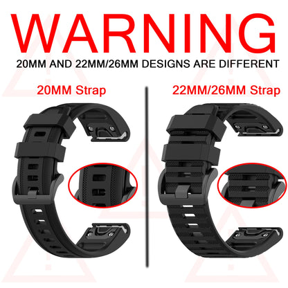 20 22 26mm Silicone Strap for Garmin Fenix 6 6X Pro 6S 7S 7 7X 5S 5 5X Plus 965 Epix Pro Gen2 47 51mm Watchband QuickFit Correa