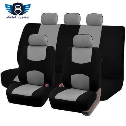 Plain Fabric Bicolor Stylish Car Seat Covers Universal Polyester Car Seat Cover Set Fit Most Car, SUVs, Vans Car Seat Protector