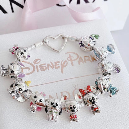 Hot Sell MINISO Disney 925 Sterling Silver Animals Mobilization Charms Beads Hot Original Bracelet DIY Jewelry Women Pendant