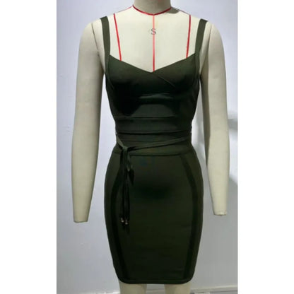 【New style】's hot sale 's hot sale European and American suspender waist sexy hip bandage dress Guangzhou source
