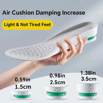 1Pair Height Increase Insole for Feet Sports Air Insoles Comfort Plantar Fasciitis Shoes Inserts Shock Absorbing Shoe Pads