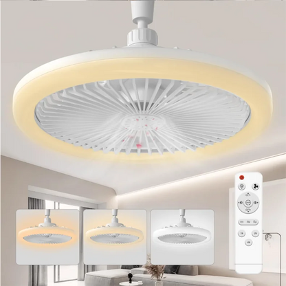 Modern Small Ceiling fan light E27 LED D25cm smart remote control bedroom fans lamp study kitchen Home decoration