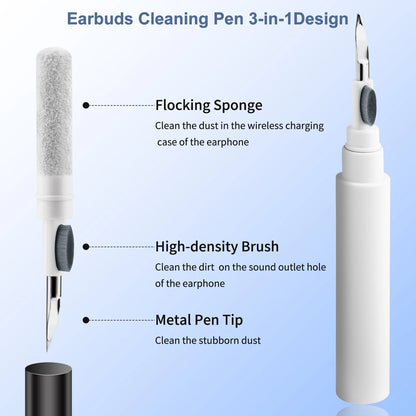 3 in 1 Bluetooth Earphones Cleaning Pen Tool For Airpods Pro 3 2 1 Earbuds Case Cleaner Kit Brush Pen for Xiaomi iPhone Earbuds