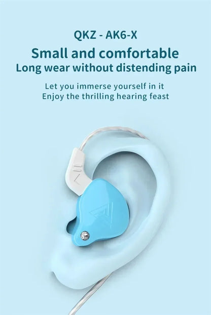 QKZ CK5 FiLe Wired Earphone with Microphone HiFi Music Earphone Professional Gaming And Sports Noise Cancelling Headphones