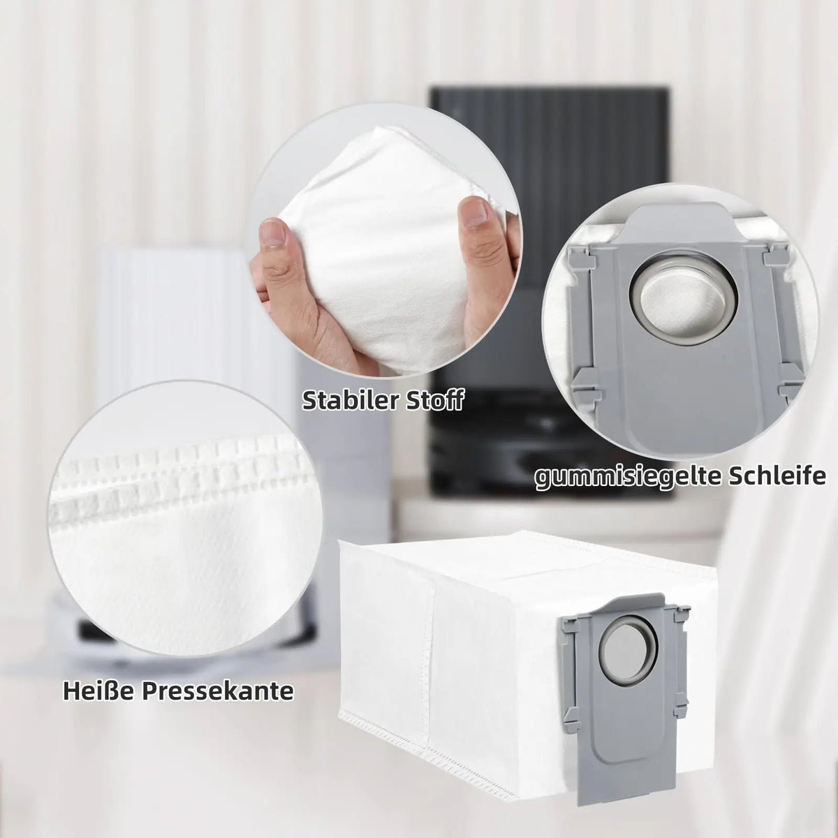 Vacuum Cleaner Bags for Roborock Saros 10R / Q Revo/Qrevo Pro/Qrevo MaxV/Qrevo Curv/Qrevo Master / S8 MaxV Ultra / S8 Max Ultra
