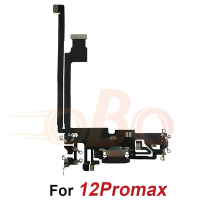 Charging Port Flex Cable for iPhone 11 12 13 Pro Max Mini Black White USB Charger Dock Connector with Microphone Repair (1PC)