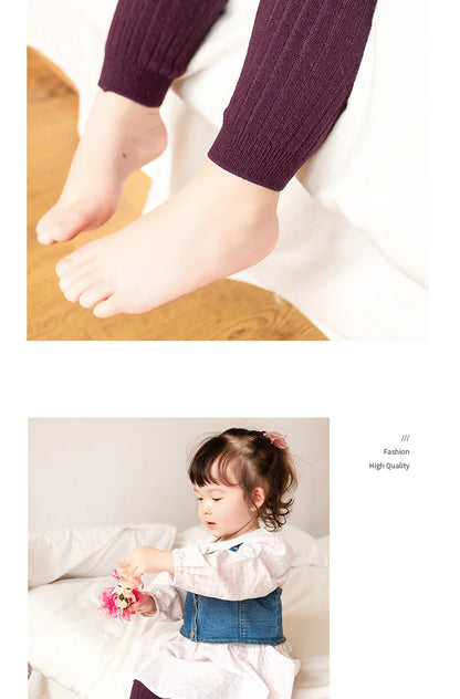 Basic Ribbed Sweater and Tights Set for Toddler Girls 1-6Y – Comfortable Cotton Top & Footless Leggings, Everyday Kids Outfit