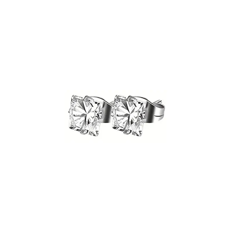 1-5 Pairs Stainless Steel Earrings Cross Dangle Hinged Earrings, Cubic Zirconia Stud Earrings For Men, Ear Piercing Jewelry