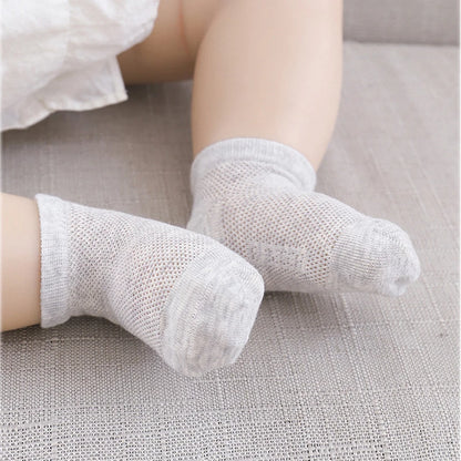 3Pairs/lot Summer Baby Thin Mesh Cotton White Pink Ankle Short Sock for Toddler Kids Boys Girls Breathable Soft Stretch Socks