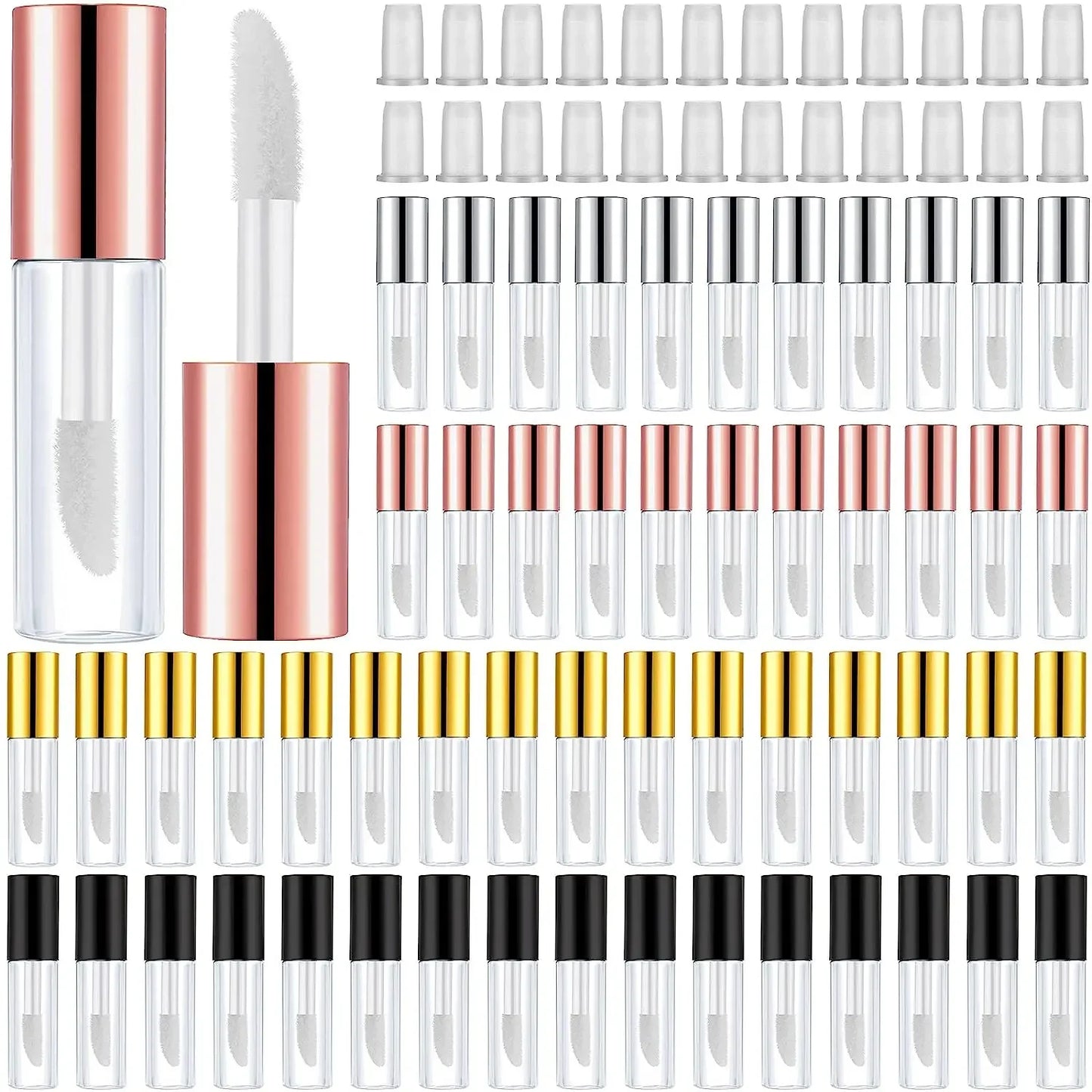 1.2ml Mini Lip Gloss Tubes with Wand Empty Travel Bottle Refillable Lip Gloss Containers Lip Balm DIY Lipstick Cosmetics
