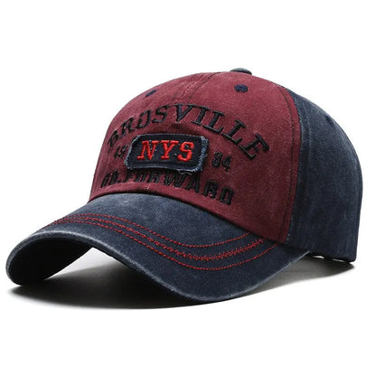 Four Seasons Men's Baseball Cap Casual Wash Embroidered Cap Curved Brim Bowler Sun Hat Official Website