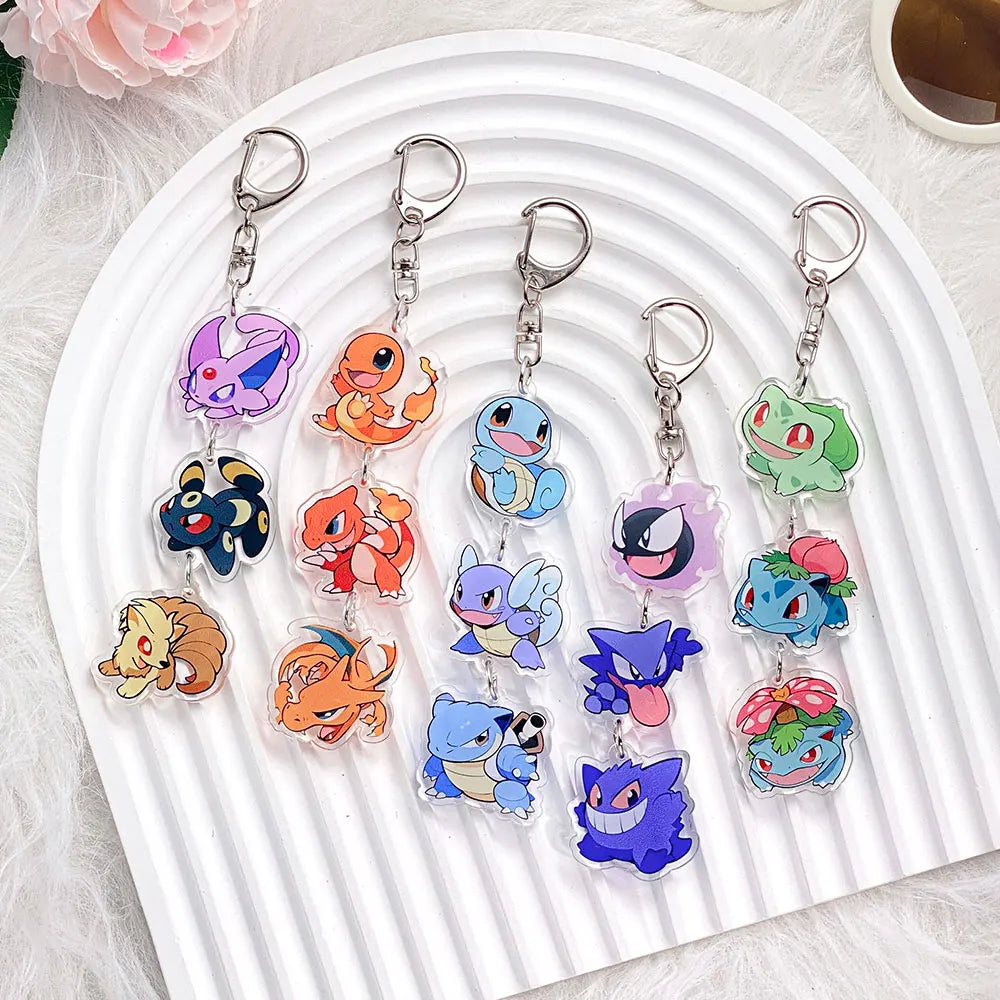 Pokémon Characters Pikachu Bulbasaur Jigglypuff Acrylic Keychain Bag Charms Accessories Backpack Pendant Key Holder Friend Gifts
