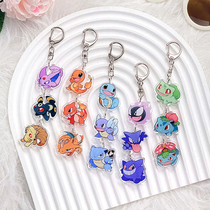 Pokémon Characters Pikachu Bulbasaur Jigglypuff Acrylic Keychain Bag Charms Accessories Backpack Pendant Key Holder Friend Gifts