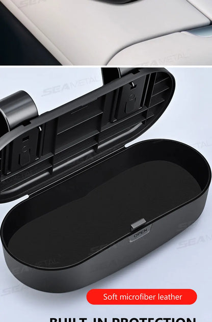 SEAMETAL Car Sun Visor Glasses Case Anti-Scratch Sunglasses Storage Box Glasses Holder Organizer Universal for 99% Car Models