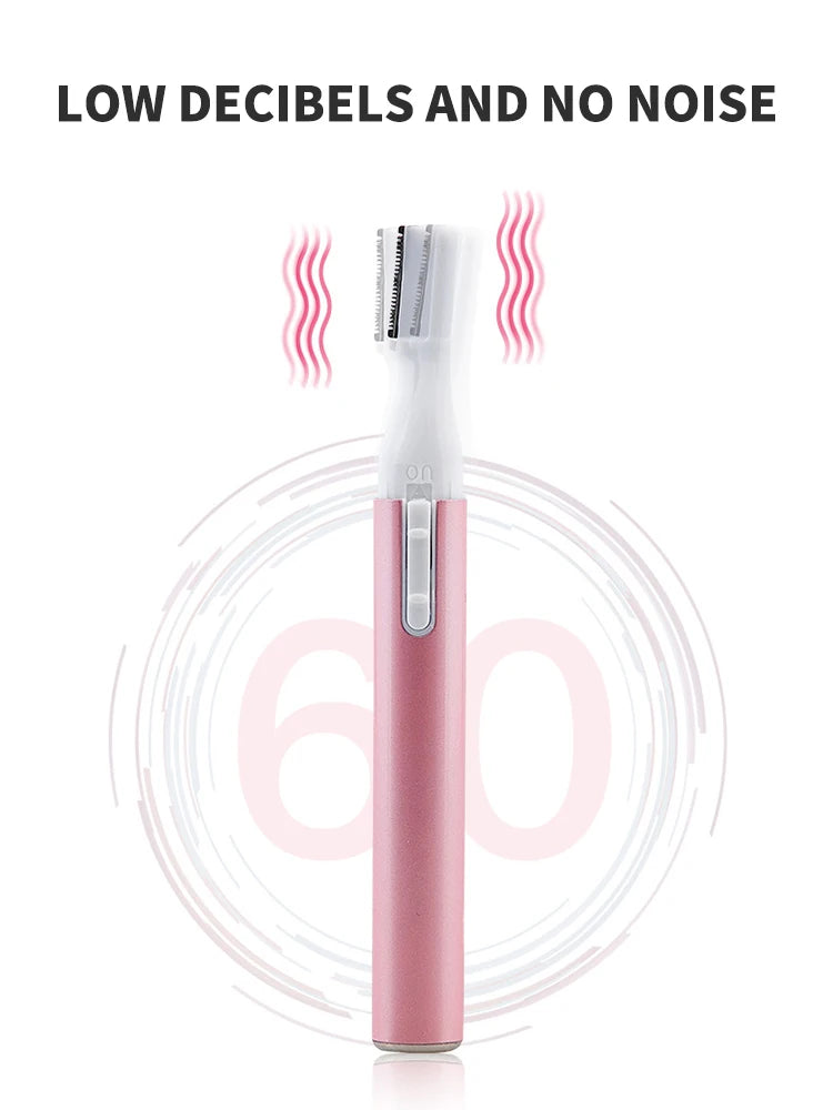 Electric Mini Eyebrow Trimmer Shaver Hair Removal Facial Neck Body Arms Legs Blur - Rechargeable Personal Grooming Kit