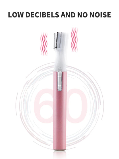 Electric Mini Eyebrow Trimmer Shaver Hair Removal Facial Neck Body Arms Legs Blur - Rechargeable Personal Grooming Kit