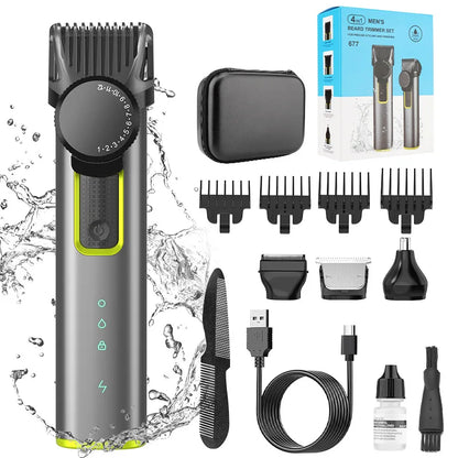 RESUXI 677 Men's Professional 4 in 1 Hair Trimmer Set Multi-function Hair Clipper Electric Shaver Nose Eyebrow Hair Grooming Kit