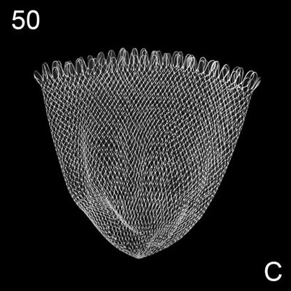 Outdoor 40/50/60/70/80cm Double Line Braided Mesh Fishing Landing Net Fishing Mesh Hole for Bass Trout Catch Luring Accessories