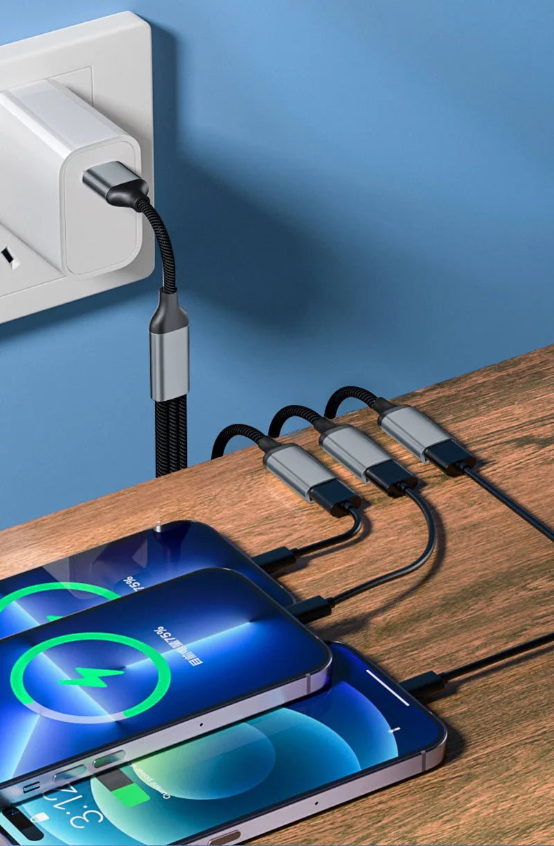 USB Splitter Cable Hub USB Male to 3 USB 2.0 Female Extension Cord, USB Port Hub Data Power Split Adapter 28cm/11.02in