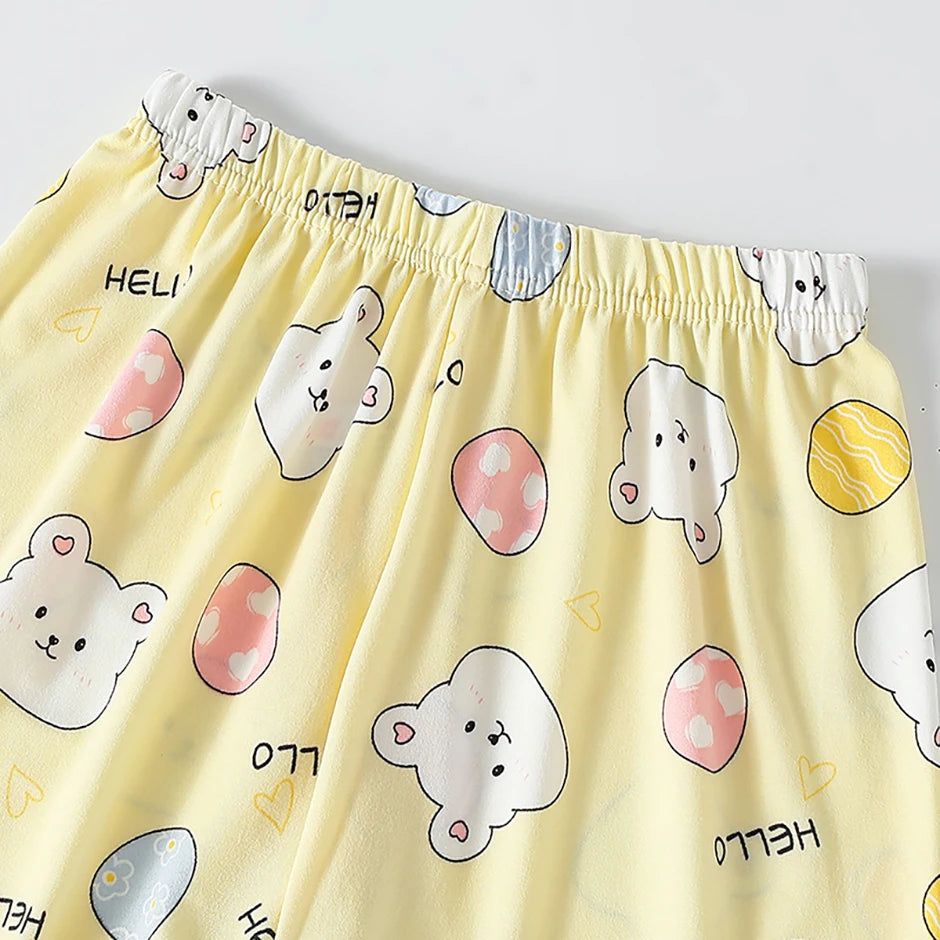 2-piece children's summer cute cartoon printed short sleeved shorts set for boys and girls casual and comfortable T-shirt shorts