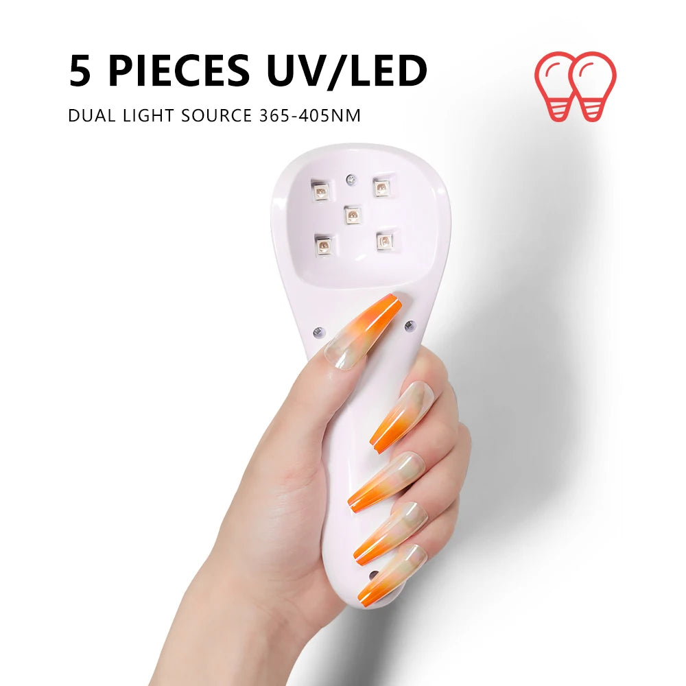 LINMANDA Handheld UV LED Nail Lamp USB Rechargeable Mini Manicure Lamp Nail Dryer With 5 Lamp Beads Quick Drying Gel Nail Polish